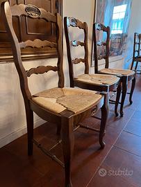 Sedie toscane in legno e paglia