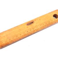 VECCHIA LIVELLA A BOLLA IN LEGNO E OTTONE