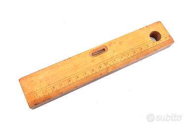 VECCHIA LIVELLA A BOLLA IN LEGNO E OTTONE