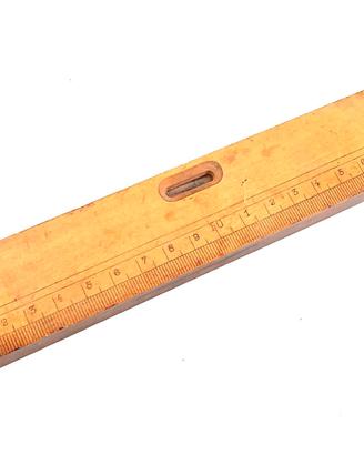 VECCHIA LIVELLA A BOLLA IN LEGNO E OTTONE
