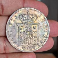 Piastra 120 grana 1843, Ferdinando II, patina