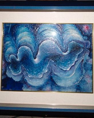 QUADRO CON CORNICE E SOGGETTO BLU