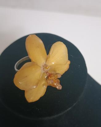 anello con orchidea naturale 