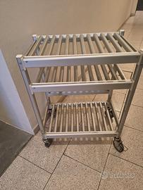 Carrello portatutto in alluminio con ruote