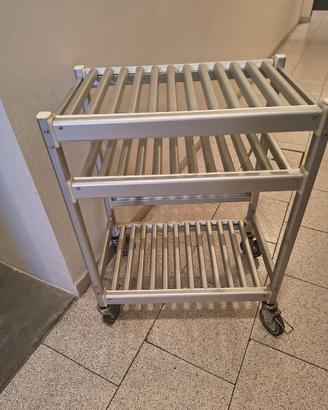 Carrello portatutto in alluminio con ruote