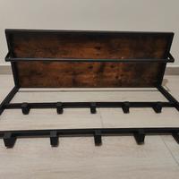 Appendiabiti da parete con mensola 10 ganci 