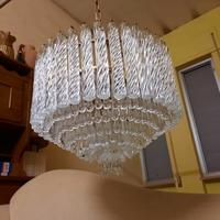 lampadario vintage anni 70 in cristallo 