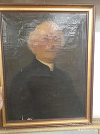 Ritratto dipinto antico XIX sec. sacerdote prete