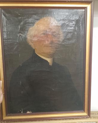Ritratto dipinto antico XIX sec. sacerdote prete