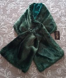 Collo/scialle/sciarpa in pelliccia ecologica verde