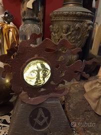 scultura portacandela vintage Mexico sole vetro 