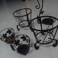 5 porta vasi in ferro lavorato