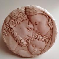 Soprammobile fermacarte di pietra Sacra Famiglia 