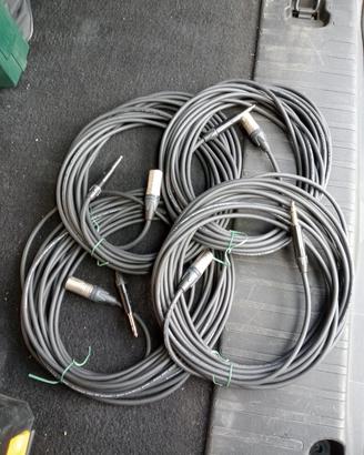4 cavi 10 metri nuovi XLR maschio - TRS 6,3