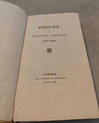 Epistole Giuseppe Barbieri Padova 1821