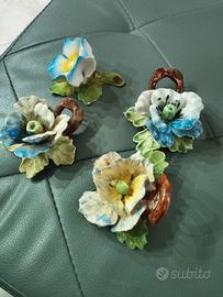 Lotto 4 Fiori Ceramica Capodimonte