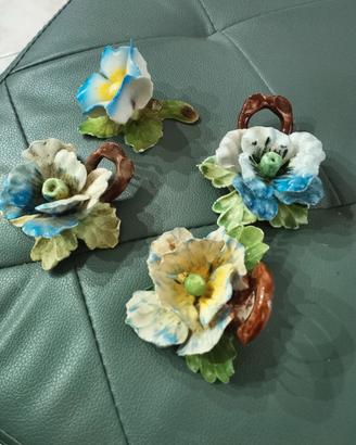 Lotto 4 Fiori Ceramica Capodimonte