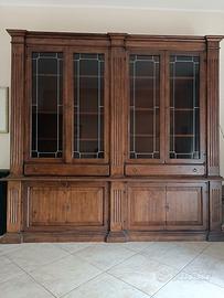 Libreria noce massello artigianale