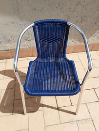 sedie alluminio e rattan