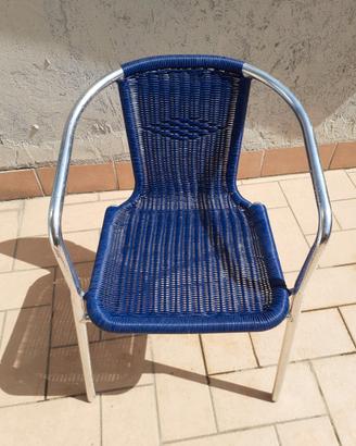 sedie alluminio e rattan
