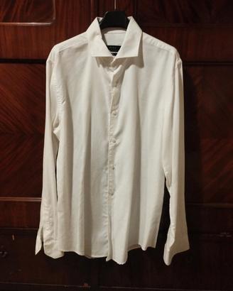 Camicia Zara bianca con dettagli neri 
