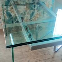 tavolo cristallo allungabile + 4 sedie