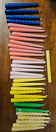 Candele colorate lisce-tortiglione-compleanno 