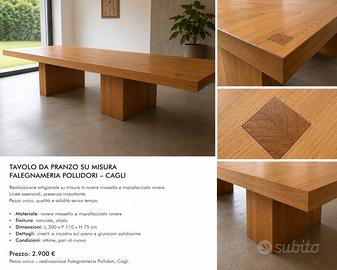 Set tavolo da pranzo + panca Pollidori, Cagli