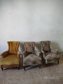Sedie/poltroncine antiche imbottite