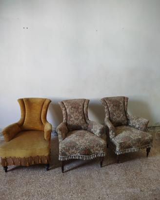 Sedie/poltroncine antiche imbottite