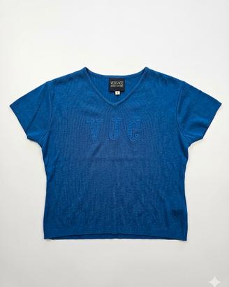 Maglia Versace Jeans Couture Vintage blu elettrico