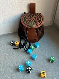 Mini sacca porta dadi vichinga in simil pelle