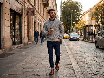 Maglione a maglia grossa da uomo