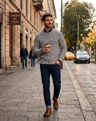 Maglione a maglia grossa da uomo