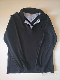 Polo Tommy Hilfiger uomo XXL nera manica lunga 100