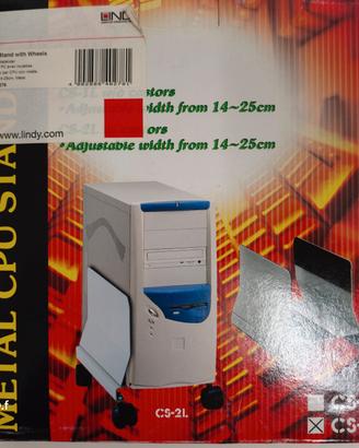 Supporto in metallo per computer con ruote 