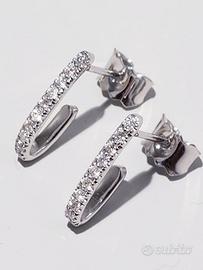 Orecchini oro bianco 18 kt + diamanti 0.30 kt