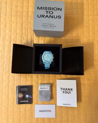 Swatch Omega Speedmaster Mission to Uranus Azzurro