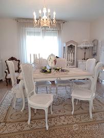 tavolo e sedie rifatti in stile shabby 
