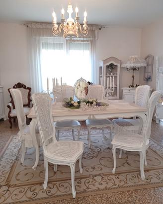 tavolo e sedie rifatti in stile shabby 