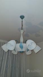 Lampadario 6 Luci Vetro Murano Satinato
