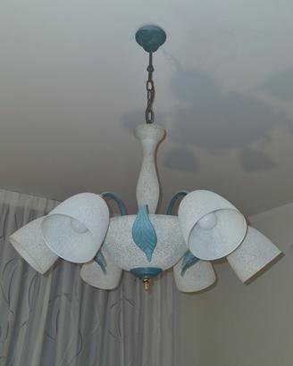 Lampadario 6 Luci Vetro Murano Satinato
