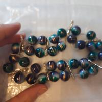 Elementi di braccialetto verde/viola, bigiotteria