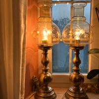 Coppia lampade vintage in ottone