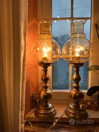 Coppia lampade vintage in ottone