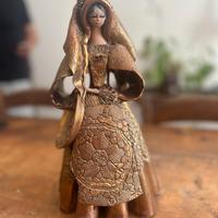 Bambola bronzo sarda in ceramica degli anni '50