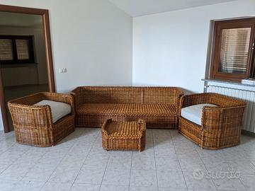 Salotto Rattan Naturale Esterno Interno