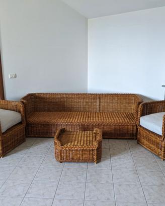Salotto Rattan Naturale Esterno Interno