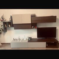 Vedo parete attrezzata tortora e rovere