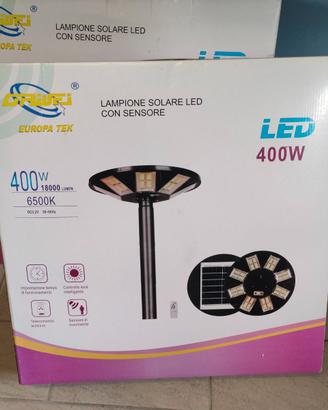 Lampione Solare LED 400W con Sensore e Telecomando